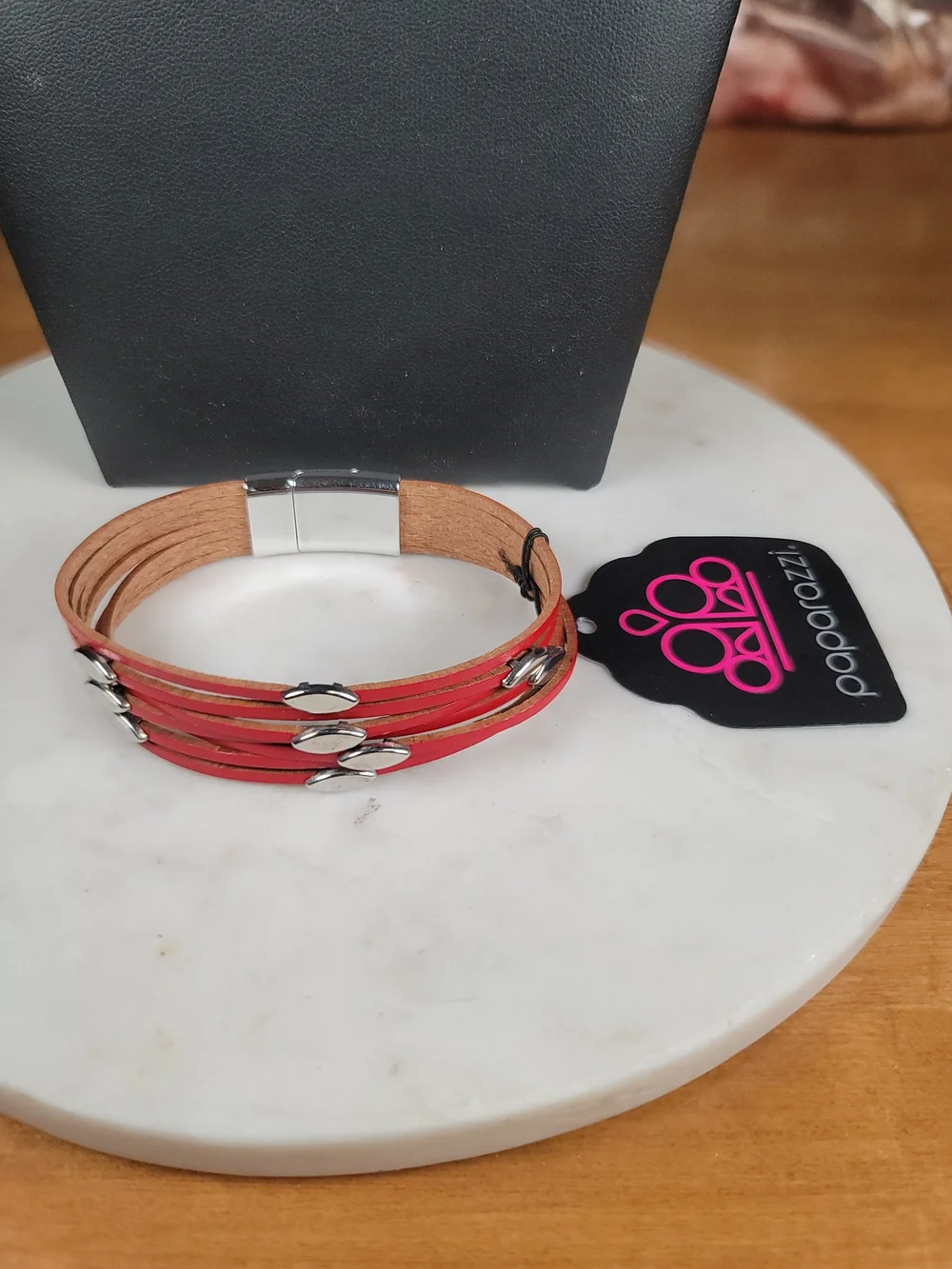 paparazzi Red Multi-Strap Bracelet with Silver Accents